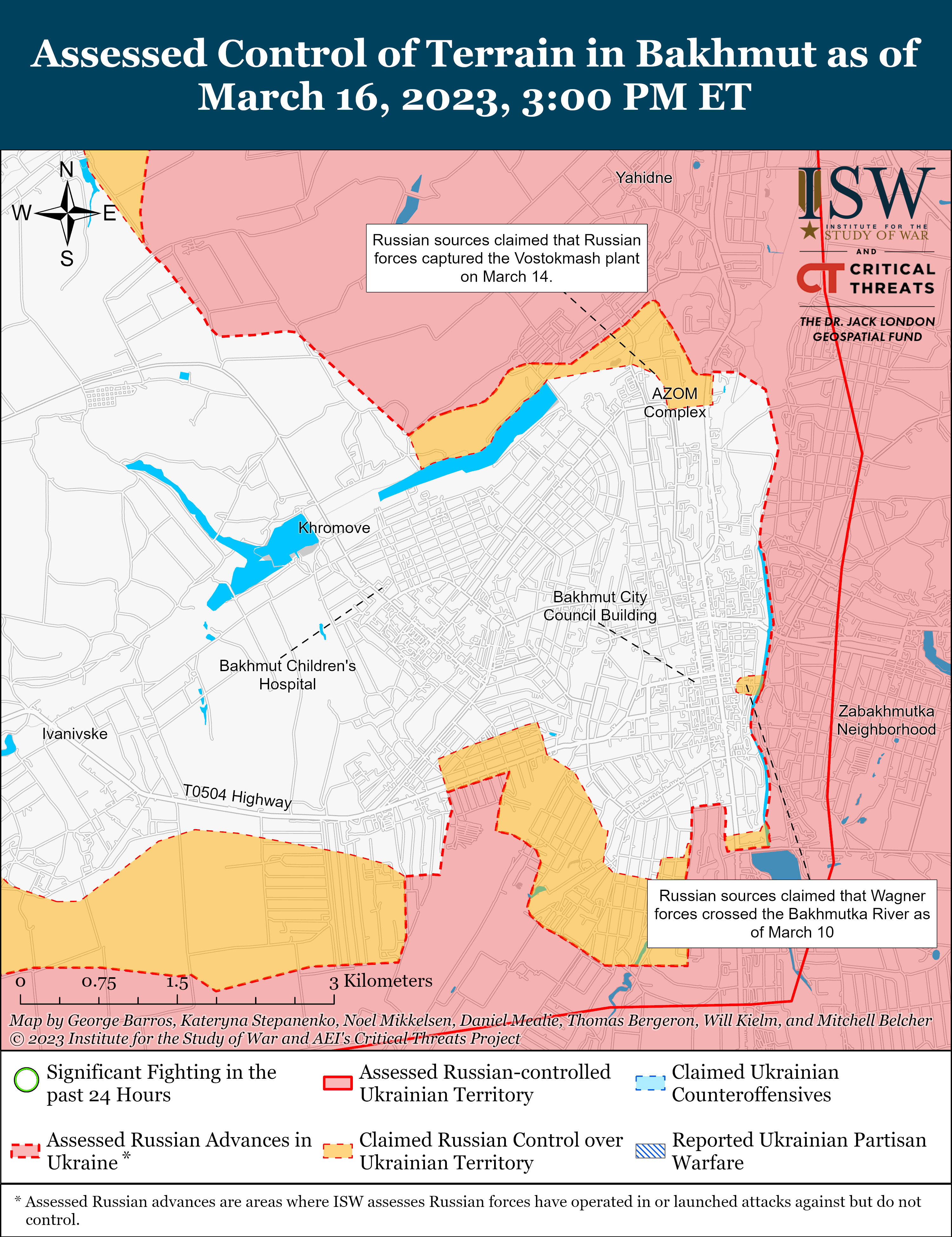 Російський наступ на Бахмут досягає кульмінації: карти боїв від ISW